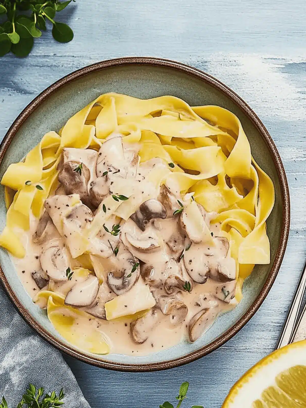 Pasta mit Champignonsoße