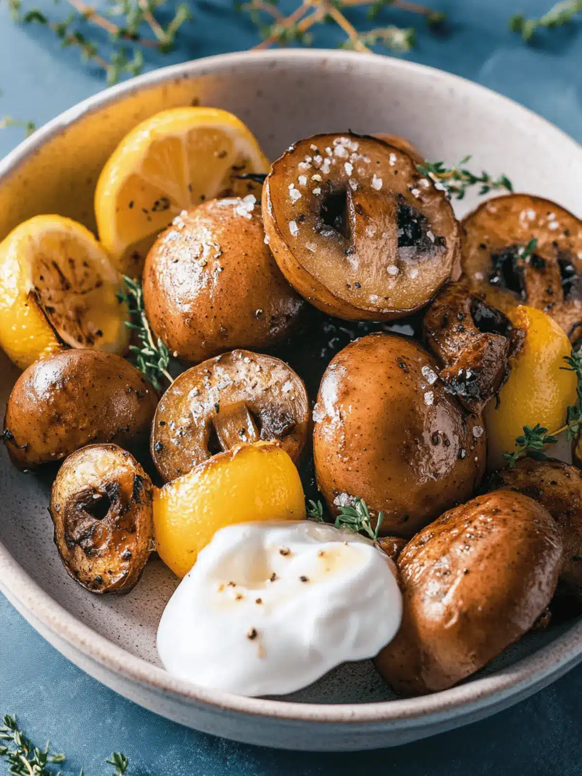 Champignons aus der Heißluftfritteuse mit Knoblauchsoße
