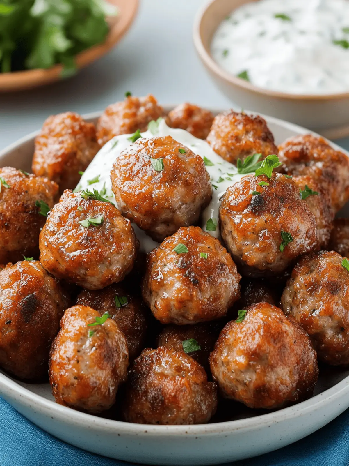 Knusprige Mini-Frikadellen mit Dip