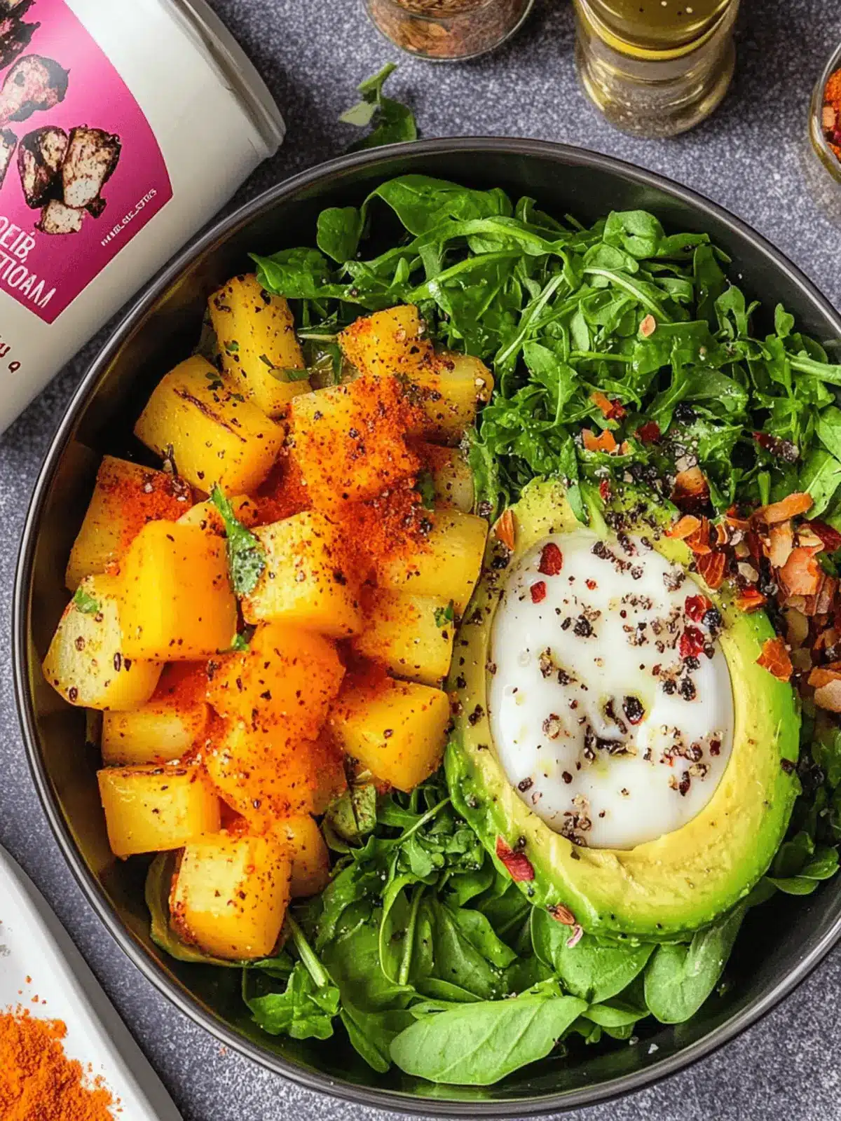 Kartoffel Bowl mit Gemüse und Avocado