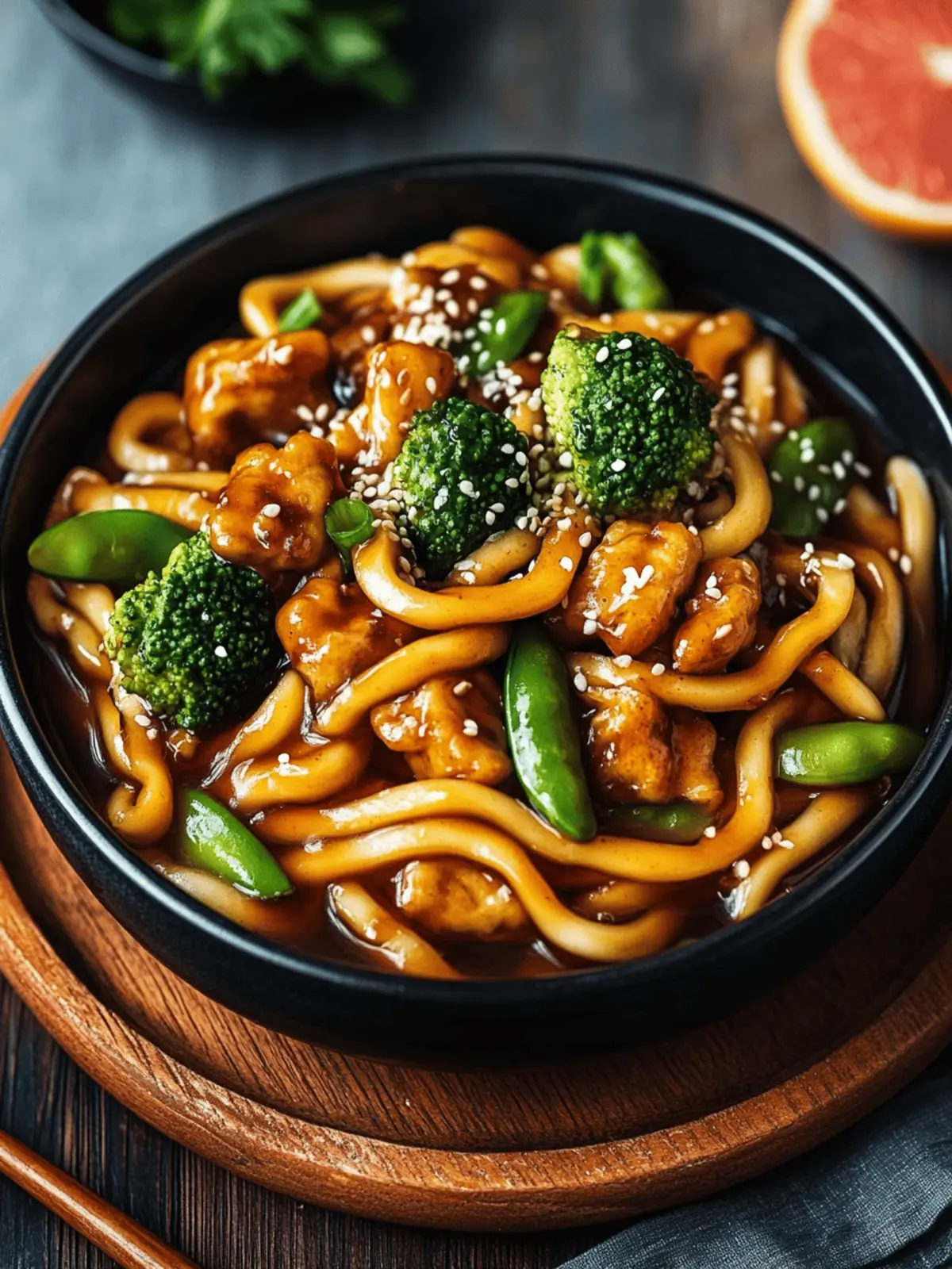 Hähnchen Teriyaki Udon Nudeln