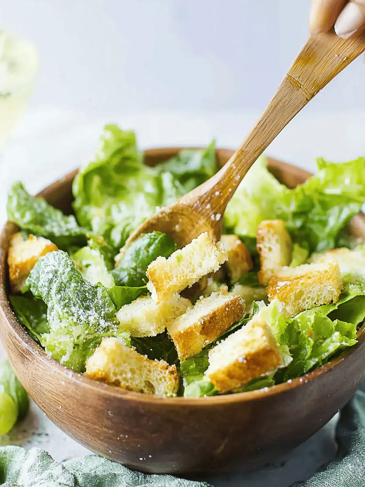 Leckere Caesar-Salat mit cremigem Dressing 4 Caesar-Salat
