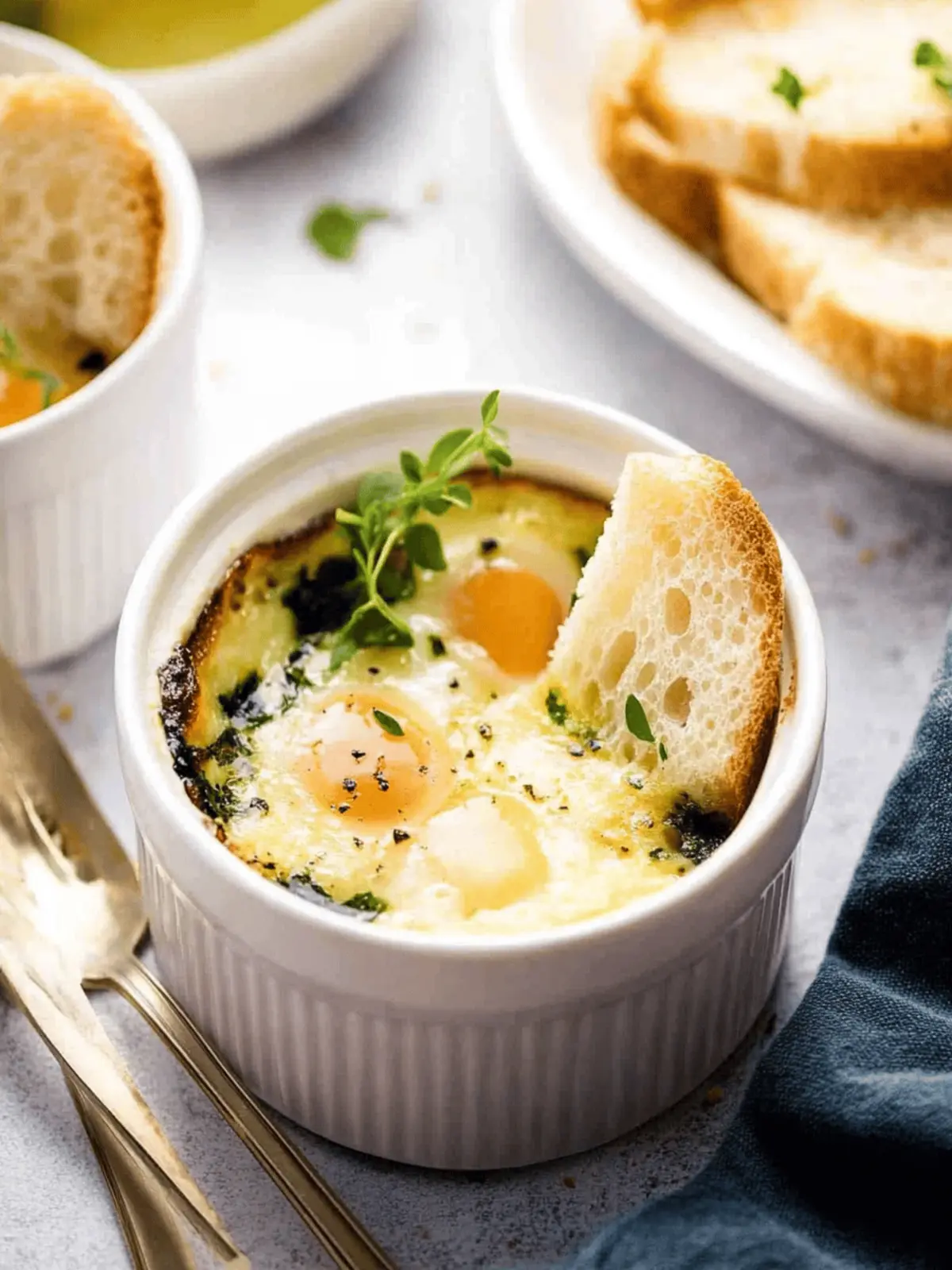 Überbackene Eier mit Spinat und Champignons genießen 3 Überbackene Eier mit Spinat und Champignons