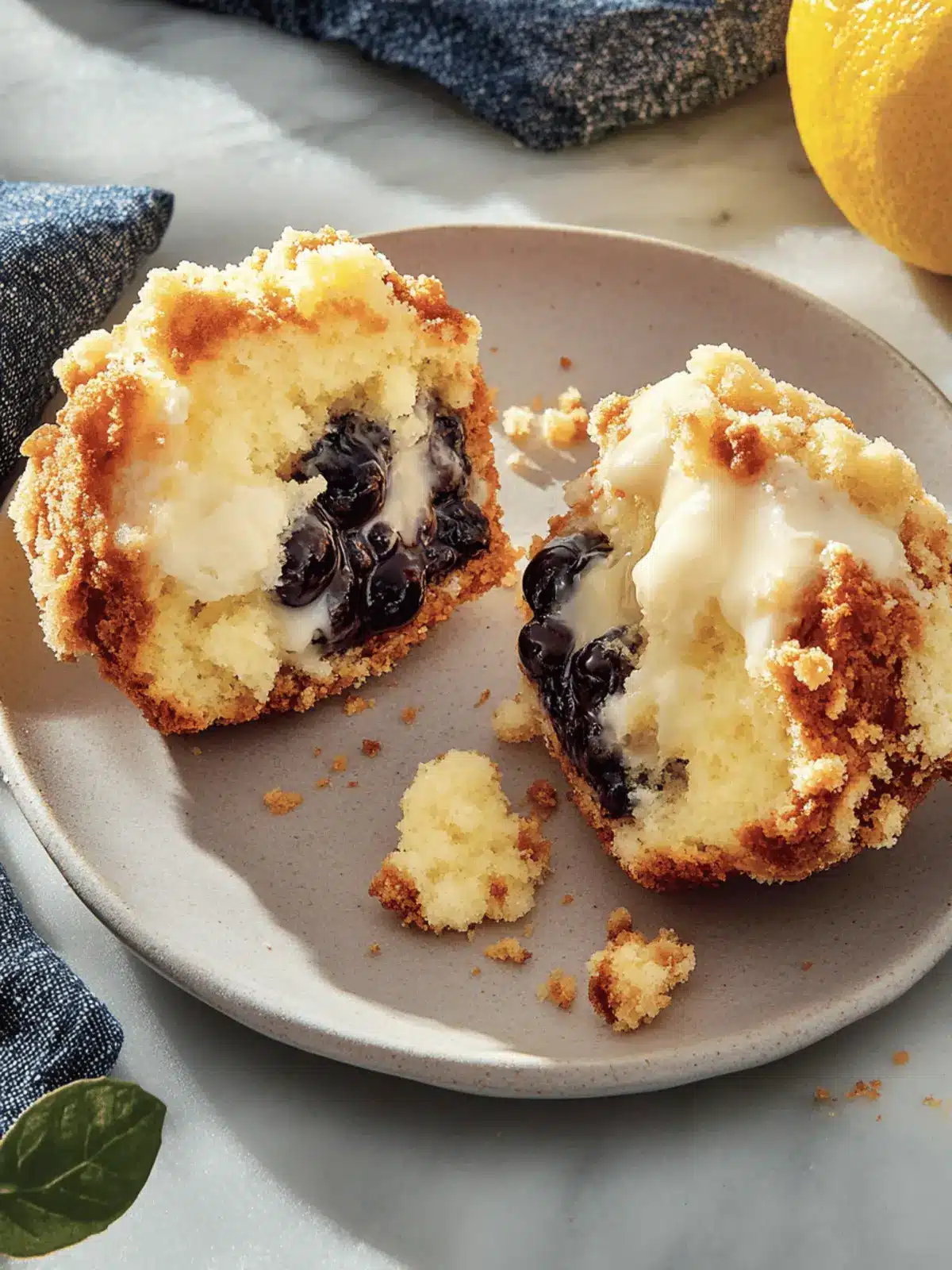 Blaubeer-Käsekuchen-Crumble-Muffins für Genießer 3 Blaubeer-Käsekuchen-Crumble-Muffins