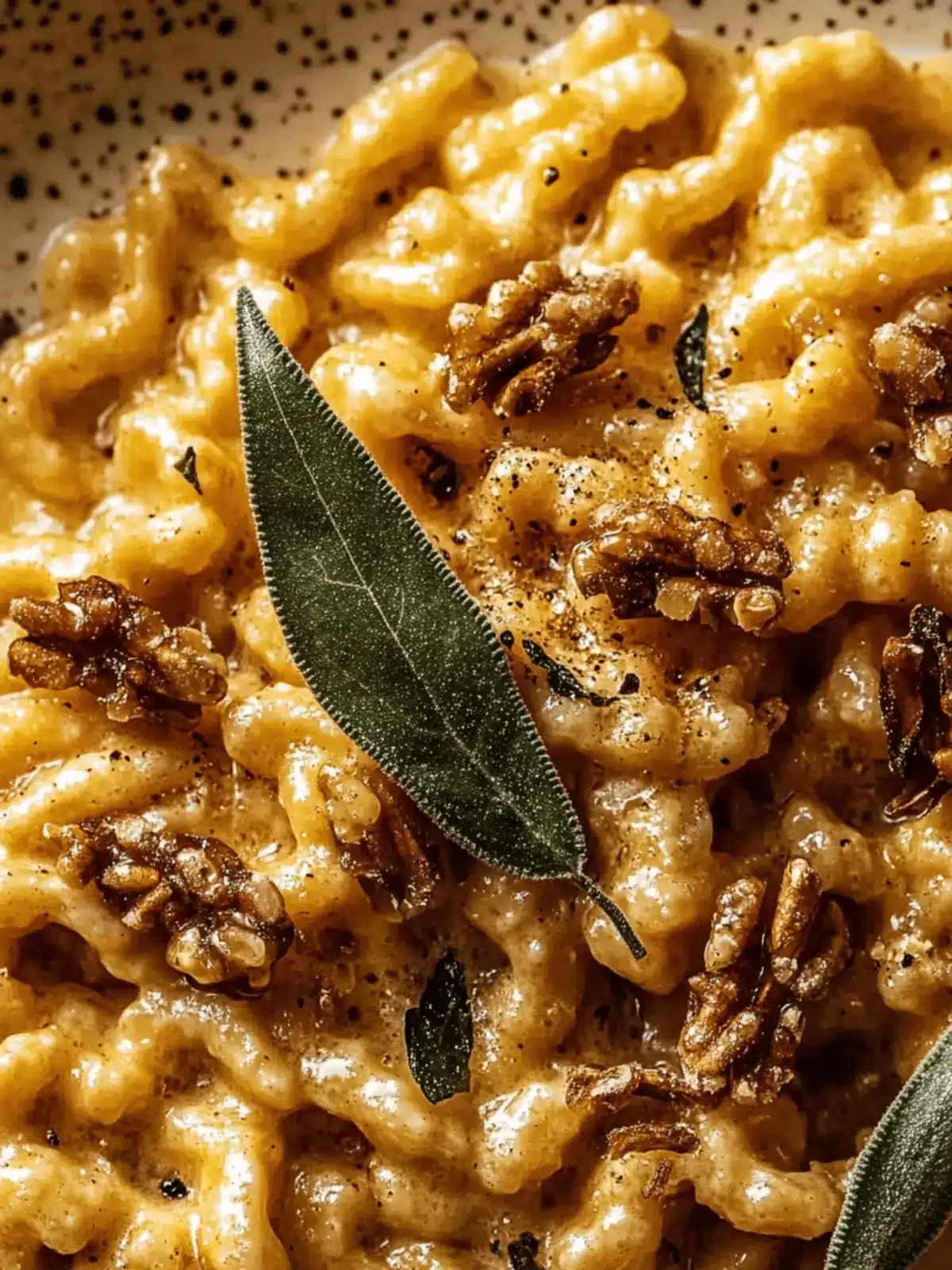 Kürbis-Spätzle Walnuss und Salbei