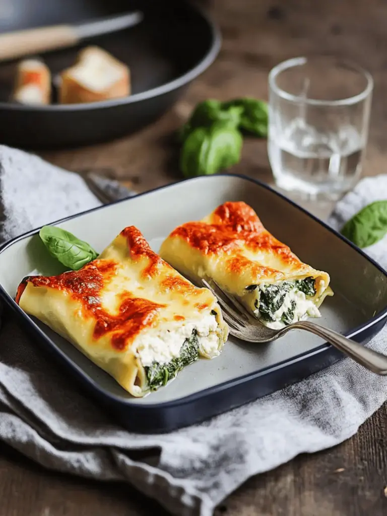 Cannelloni mit Spinat und Ricotta