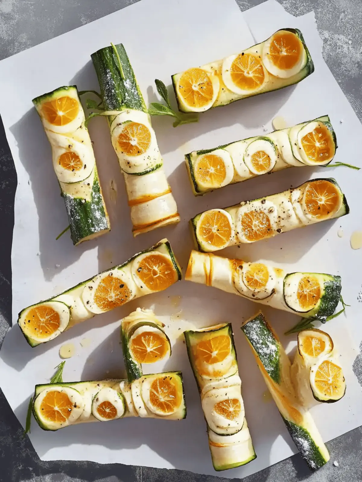 Zucchini-Frischkäse-Röllchen