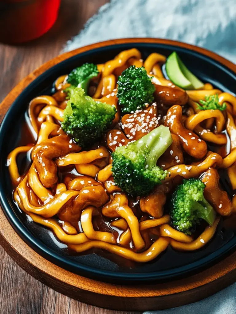 Hähnchen Teriyaki Udon Nudeln