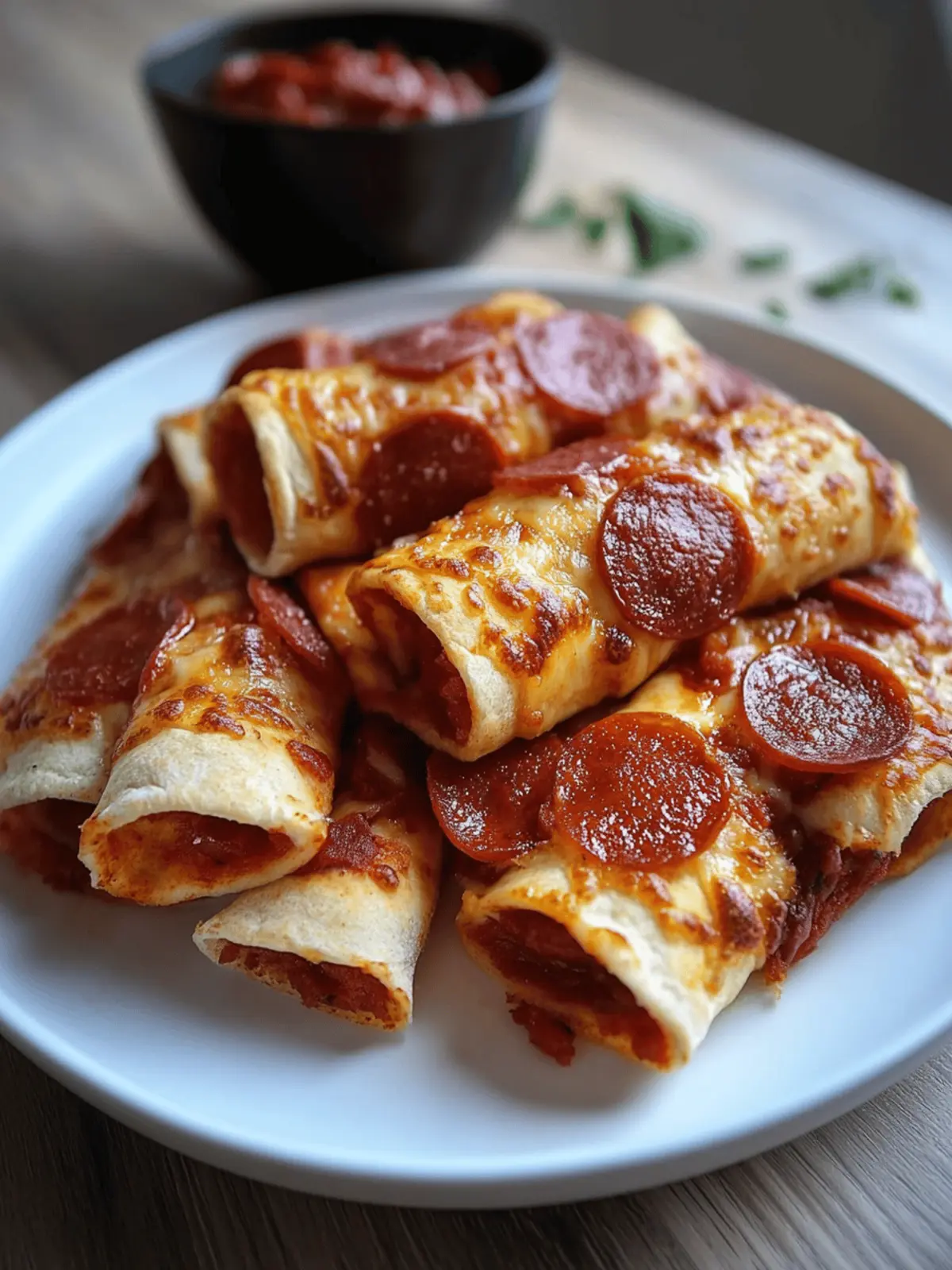Käse-Pepperoni-Pizza-Röllchen