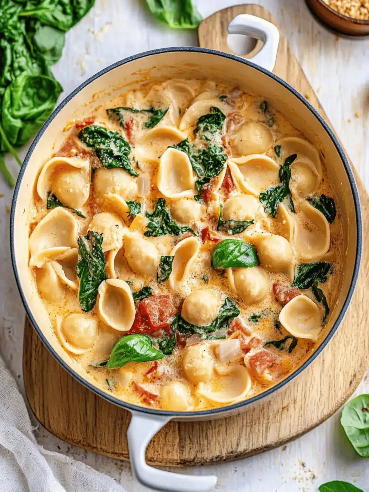Cremige Gemüse-Tortellini-Pfanne