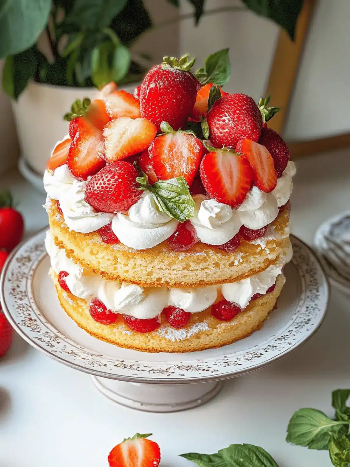 Erdbeertorte mit fluffigen Biscuits selbstgemacht 4 Erdbeertorte
