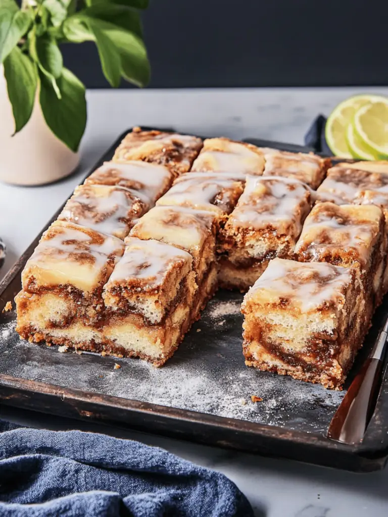 Zimtschnecken Kuchen ohne Hefe vom Blech
