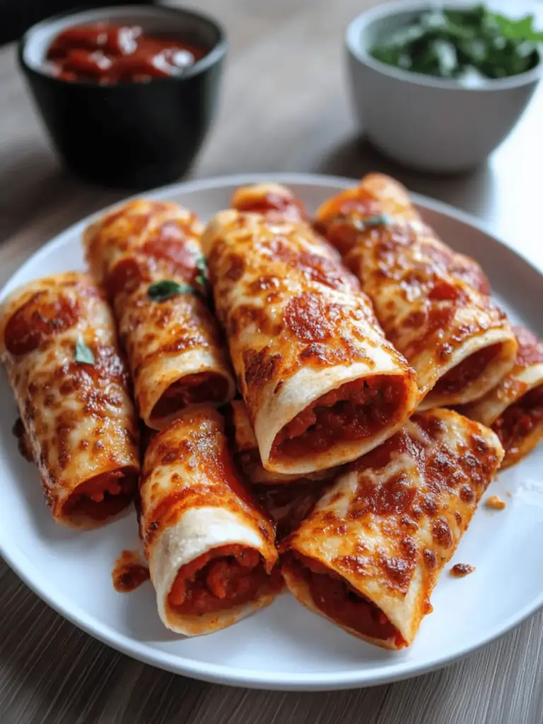 Käse-Pepperoni-Pizza-Röllchen