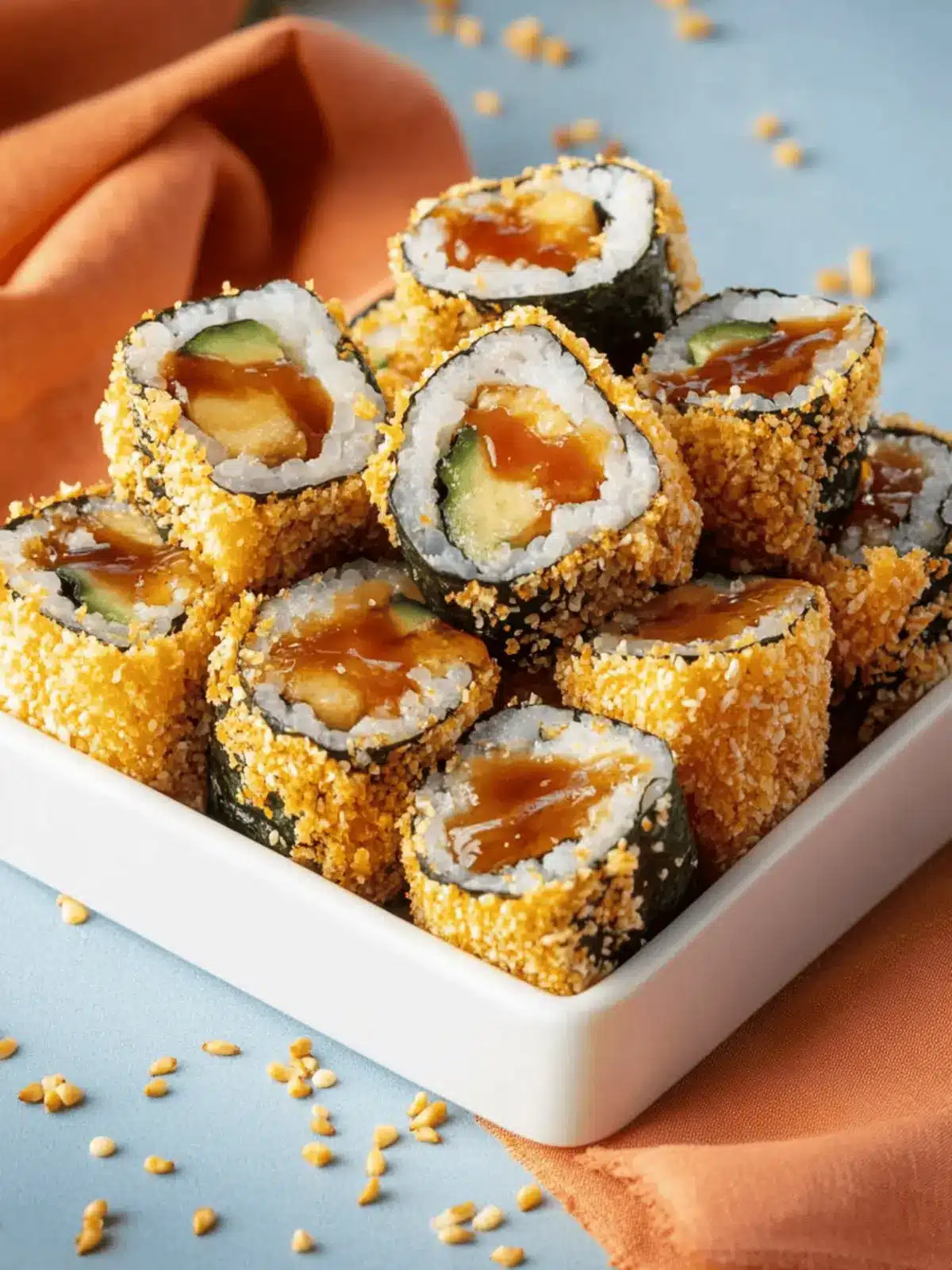 Gebackene Sushi-Rollen