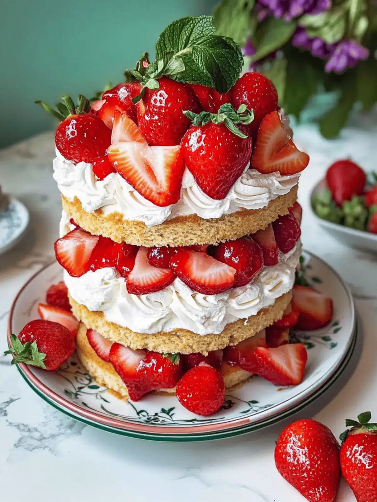 Erdbeertorte mit fluffigen Biscuits selbstgemacht 5 Erdbeertorte