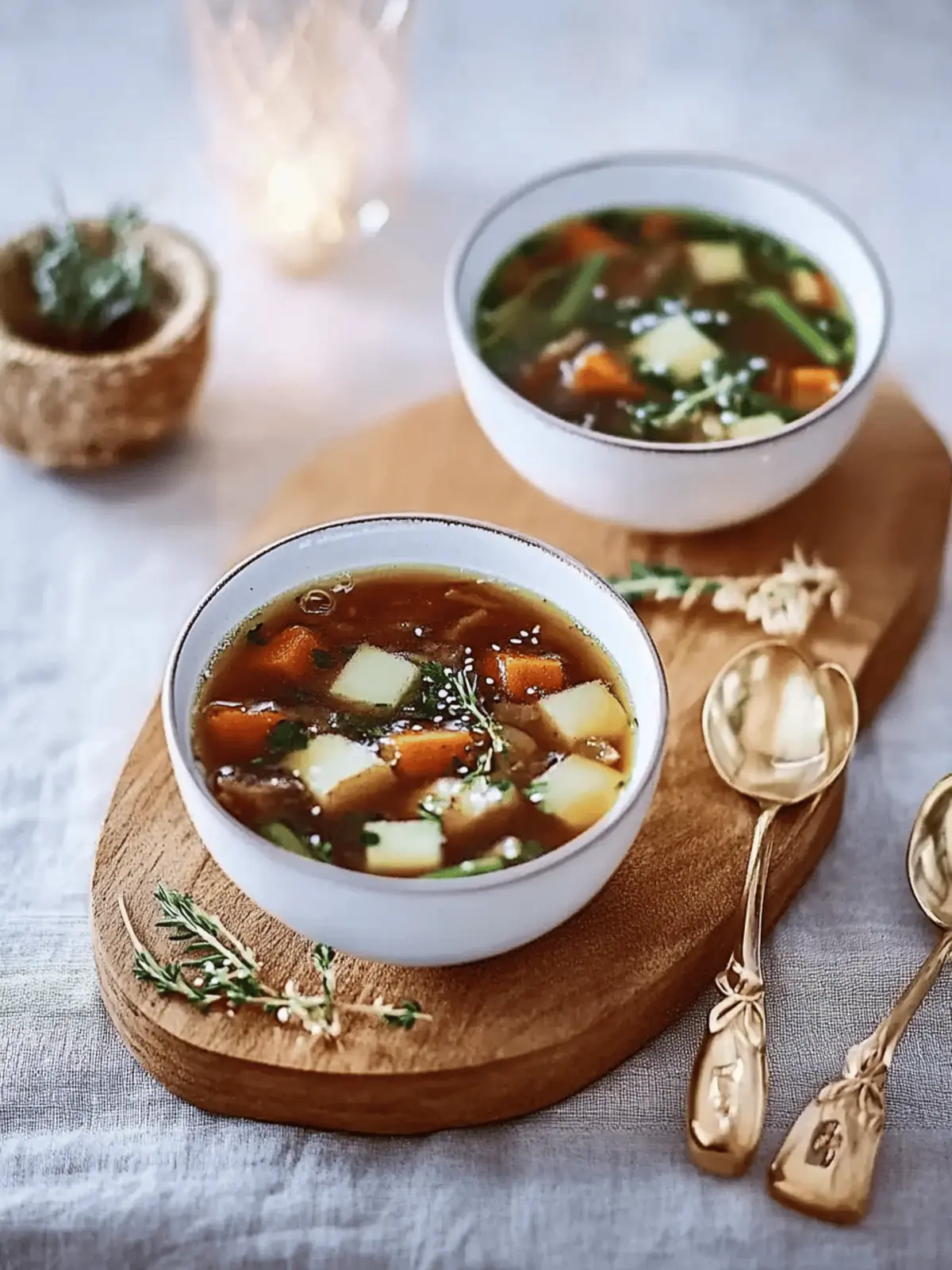 Pilz-Consommé mit Blätterteig-Bäumchen