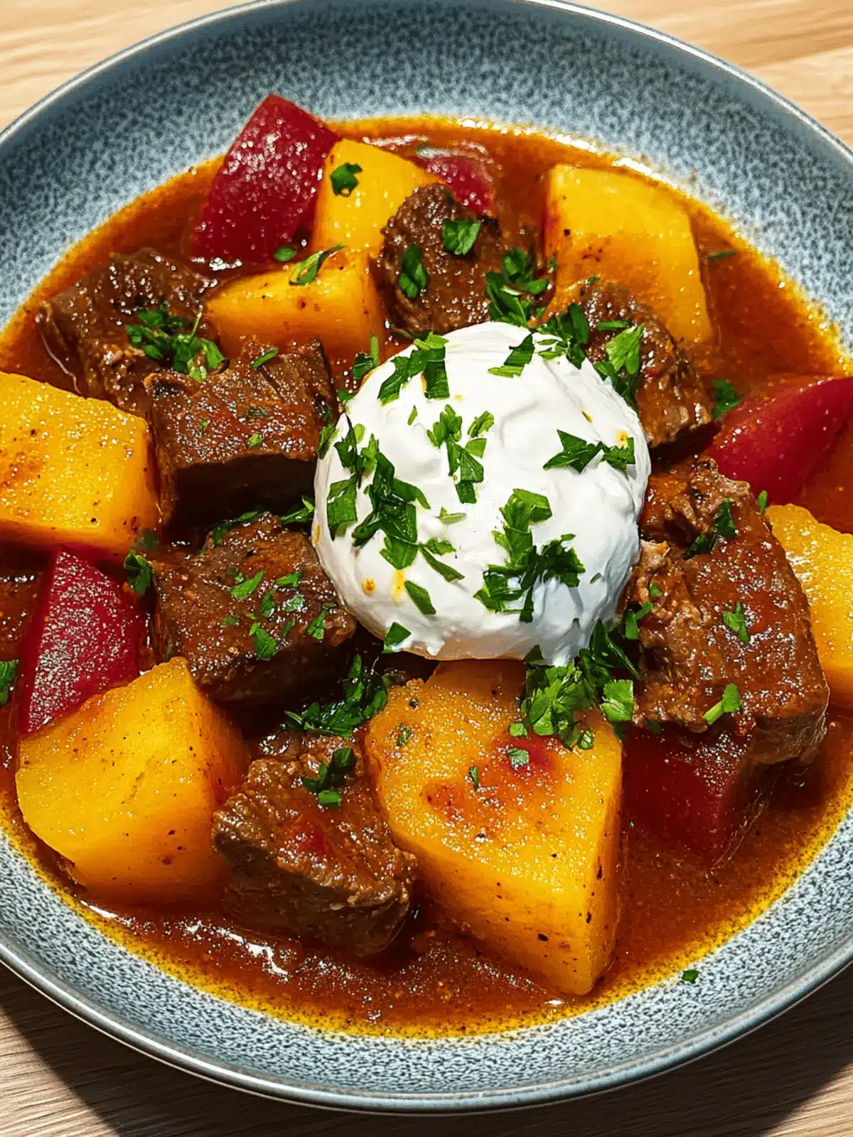 Kürbis mit Fleisch