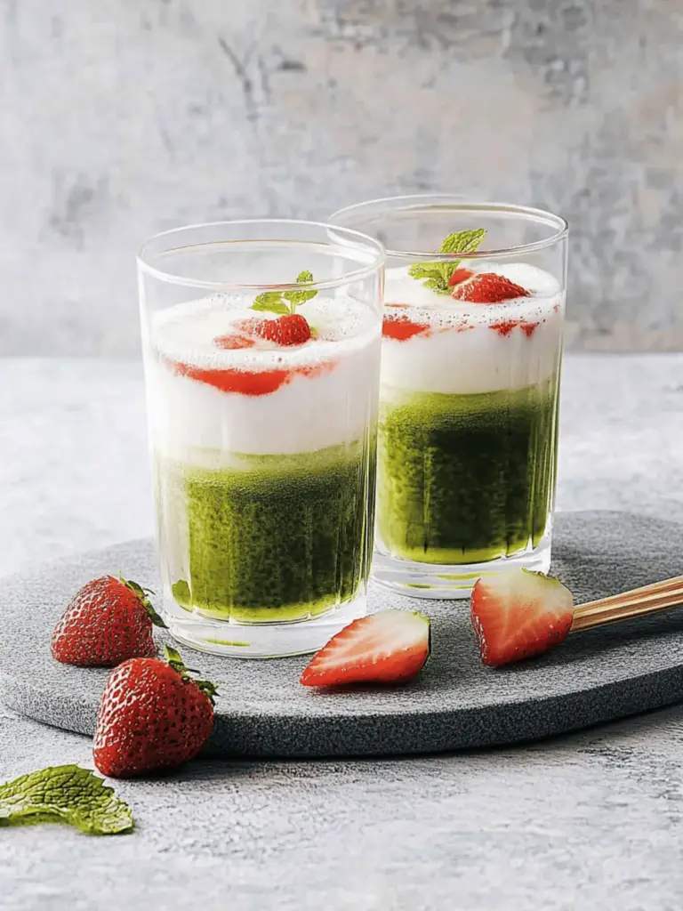 Erdbeer-Matcha-Latte