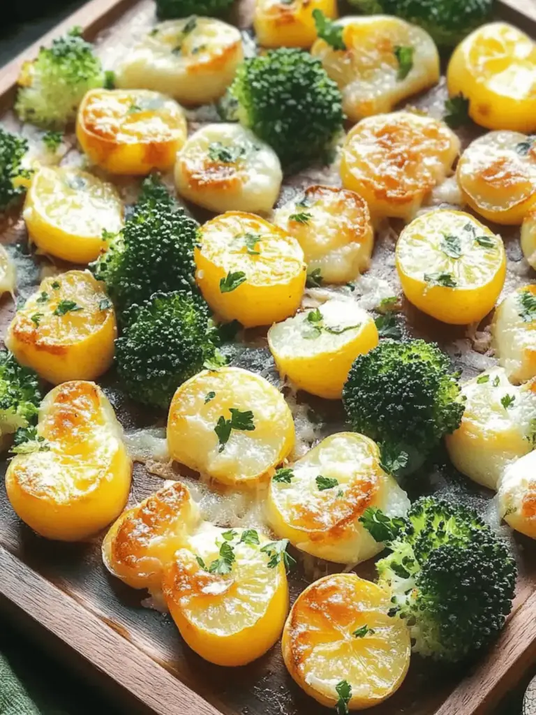 Geröstete Parmesan-Kartoffeln und Brokkoli Einfaches
