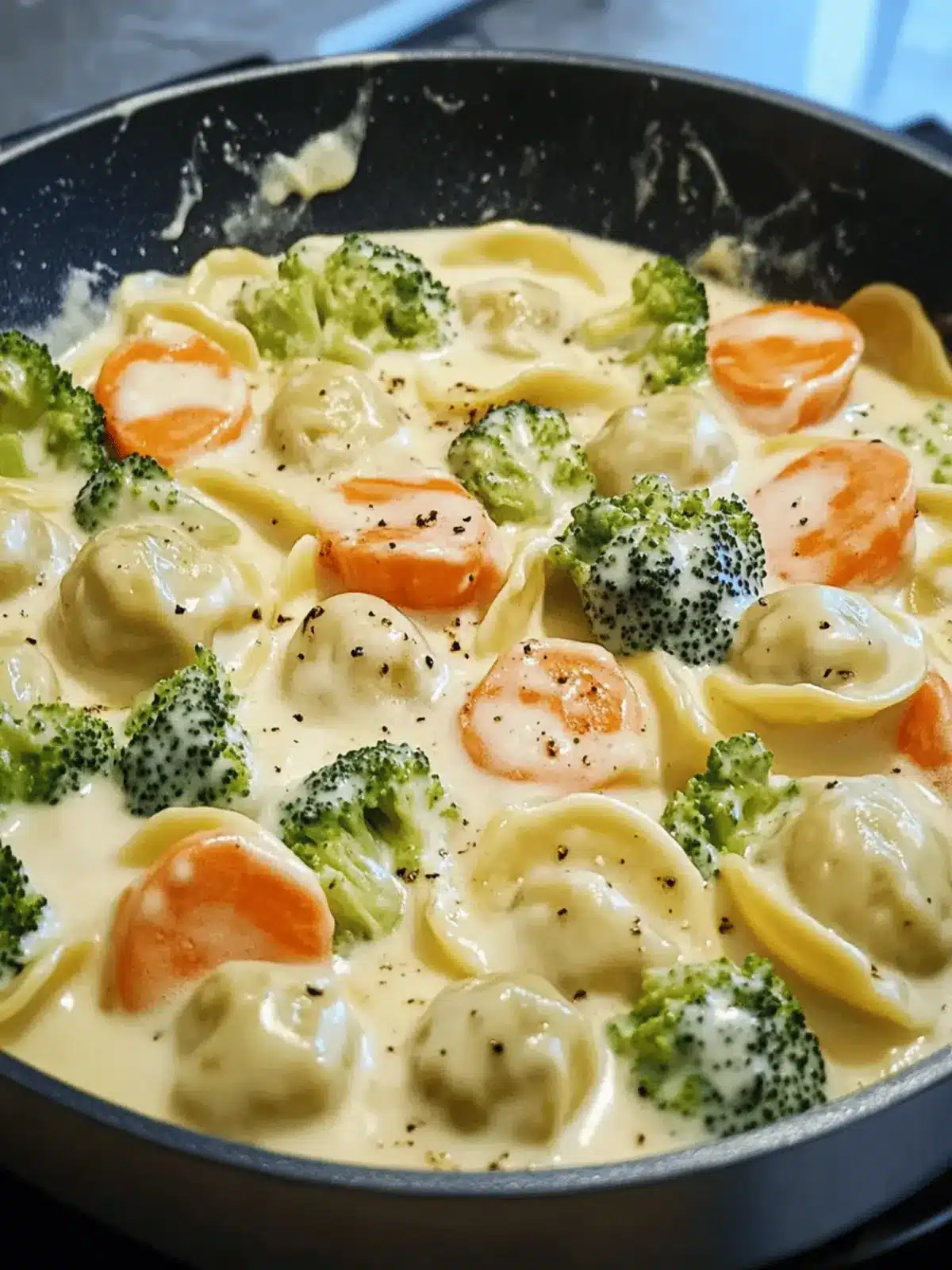 Cremige Gemüse-Tortellini Pfanne