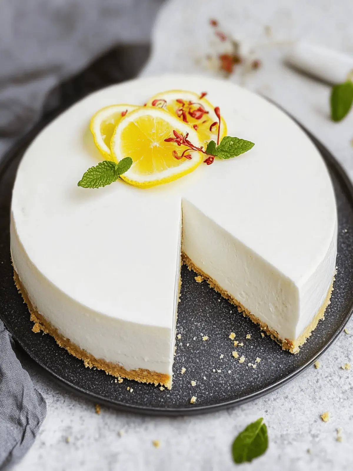 Zitronen-Käsekuchen ohne Backen