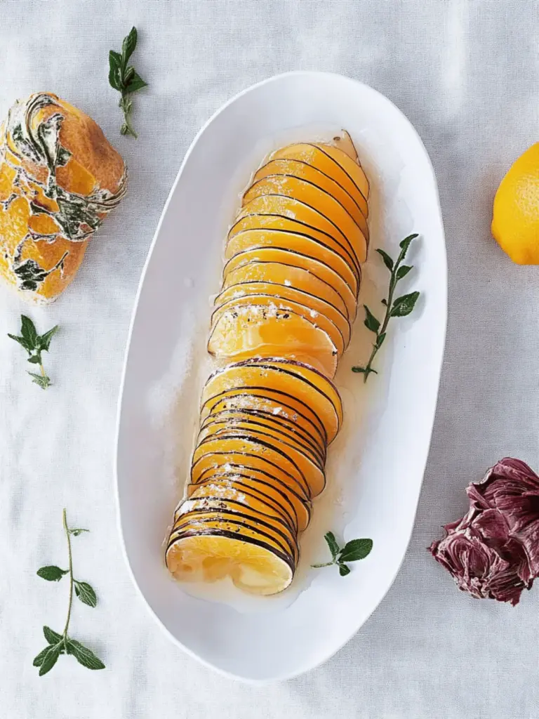 Hasselback-Butternusskürbis mit Salbei