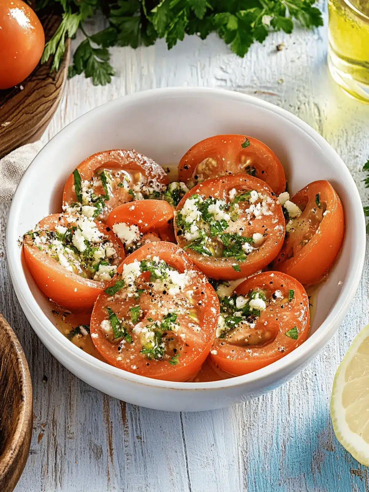 Tomatensalat mit Zwiebeln