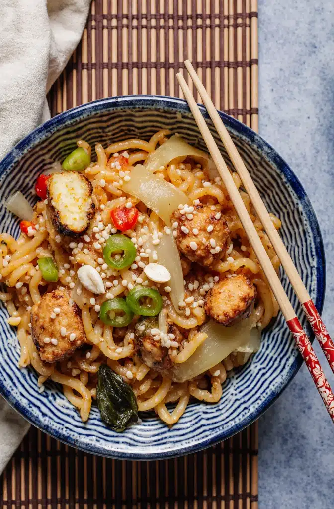 Gebratene Nudeln mit Hähnchen – Schnell und Lecker