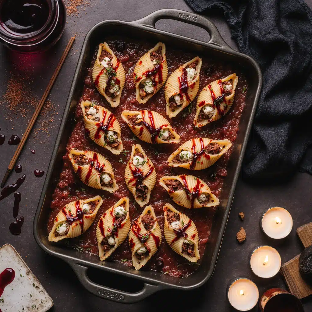 Zombie Innereien gefüllte Muscheln für Halloween