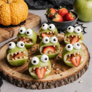 Apfel Monster Mund: Spooky, gesunde Halloween-Snacks