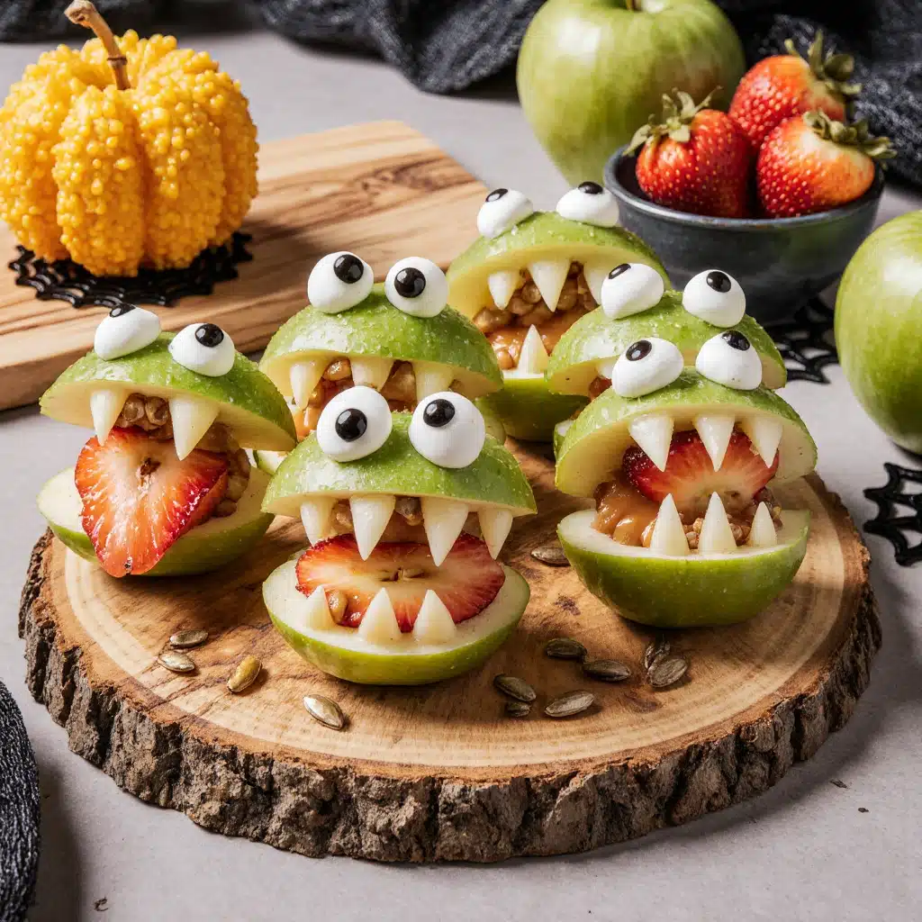 Apfel Monster Mund: Spooky, gesunde Halloween-Snacks