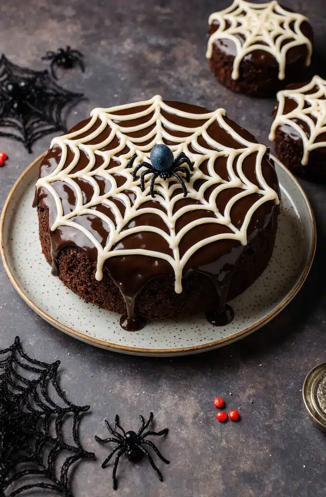 Spinnenweben Kuchen Rezept für Halloween-Feiern