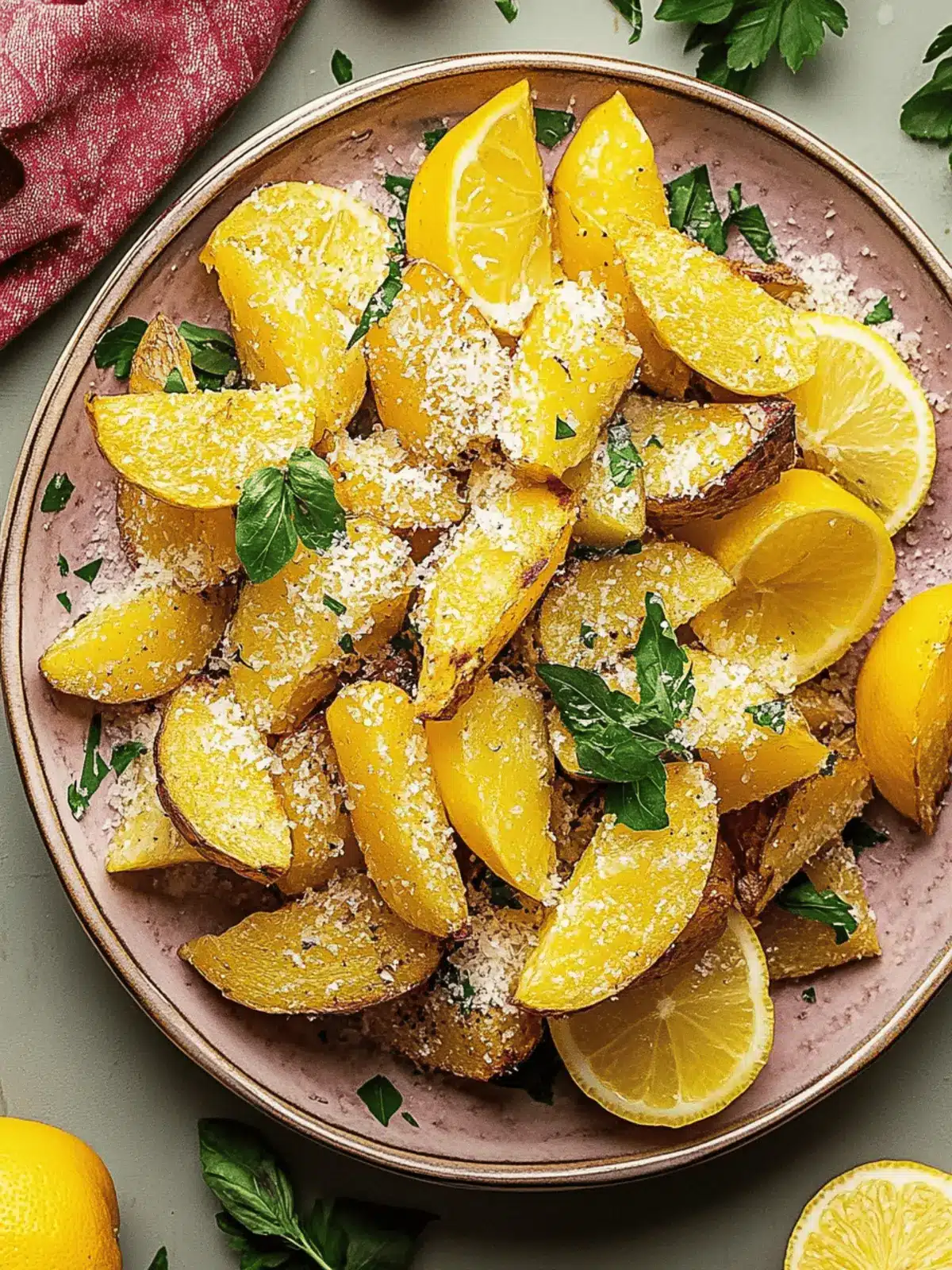 Zitronen Parmesan Kartoffeln