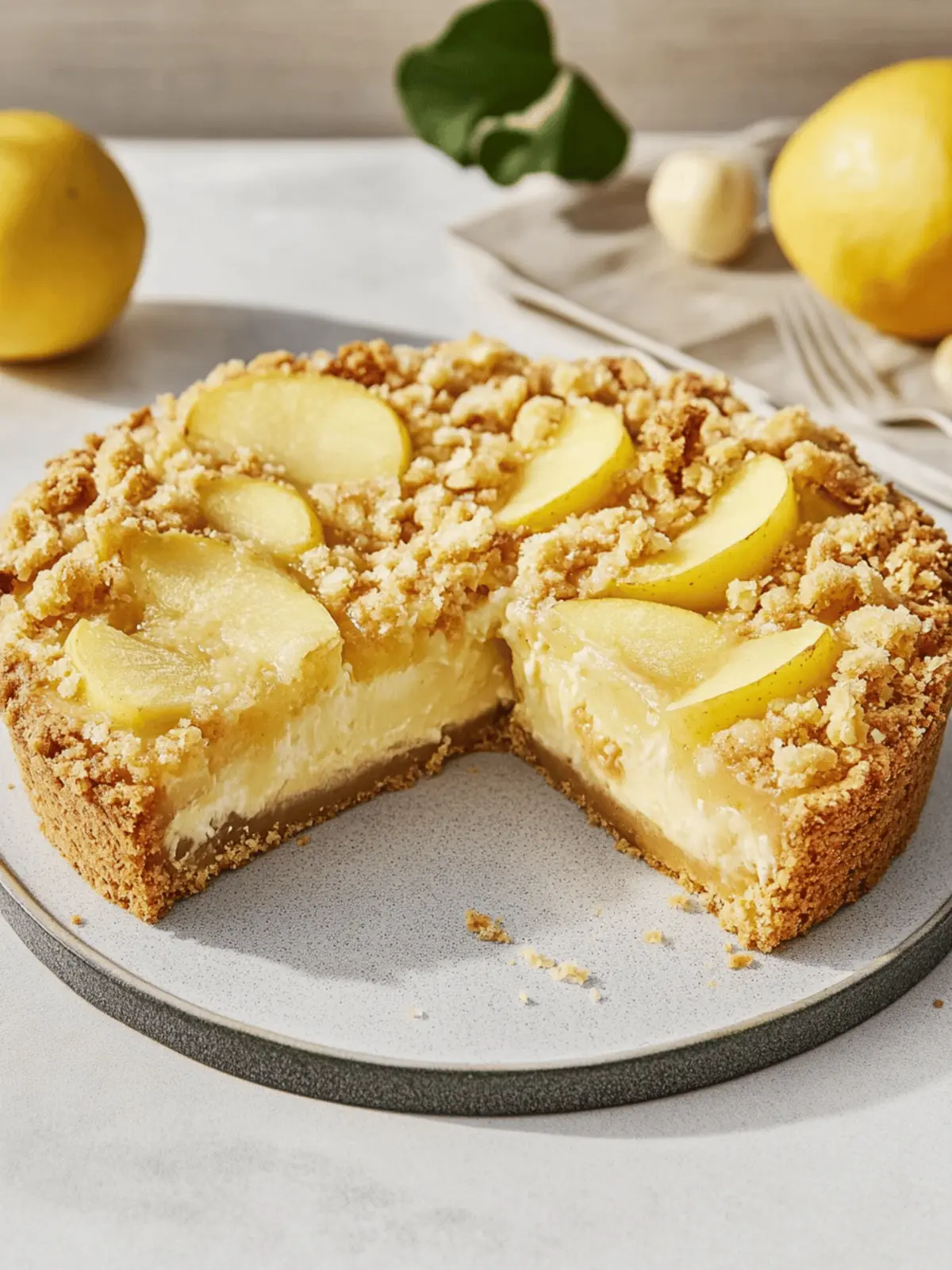 Apple cake with pudding