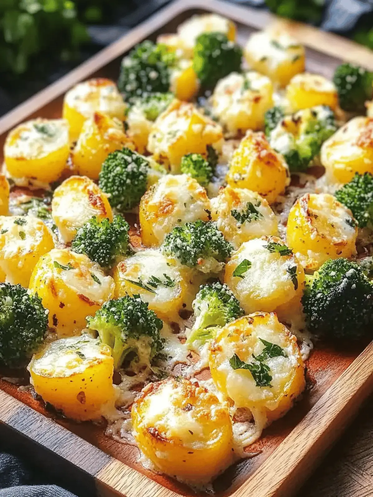 Geröstete Parmesan-Kartoffeln und Brokkoli Einfaches