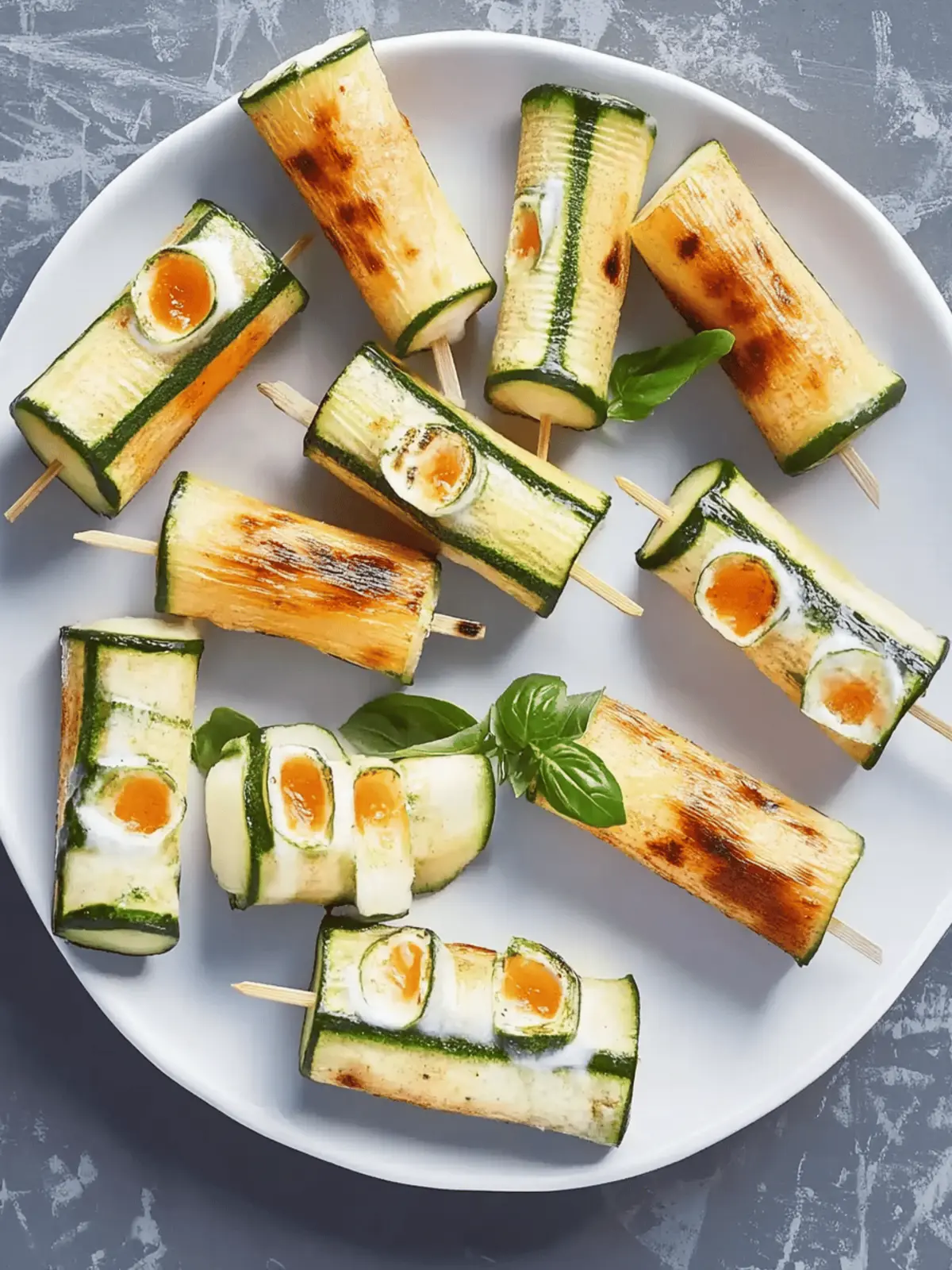 Zucchini-Frischkäse-Röllchen für gesunde Snacks 2 Zucchini-Frischkäse-Röllchen