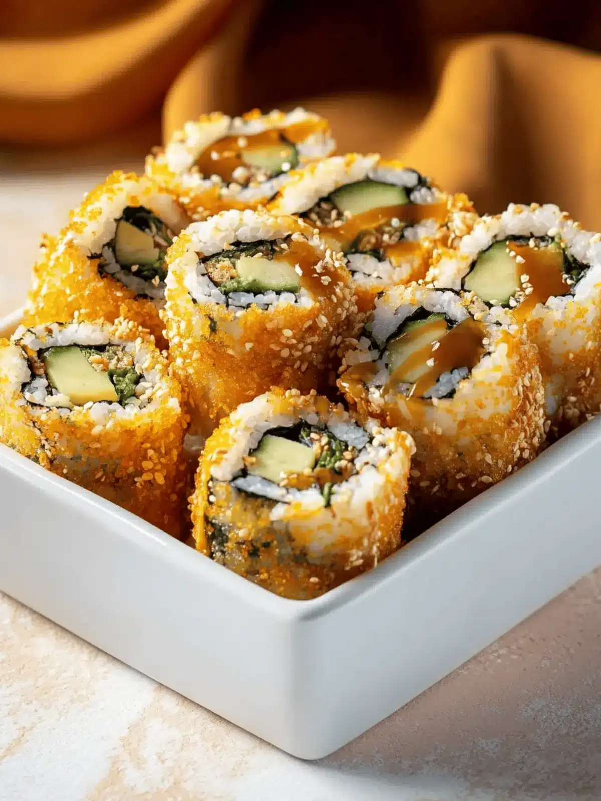 Gebackene Sushi-Rollen