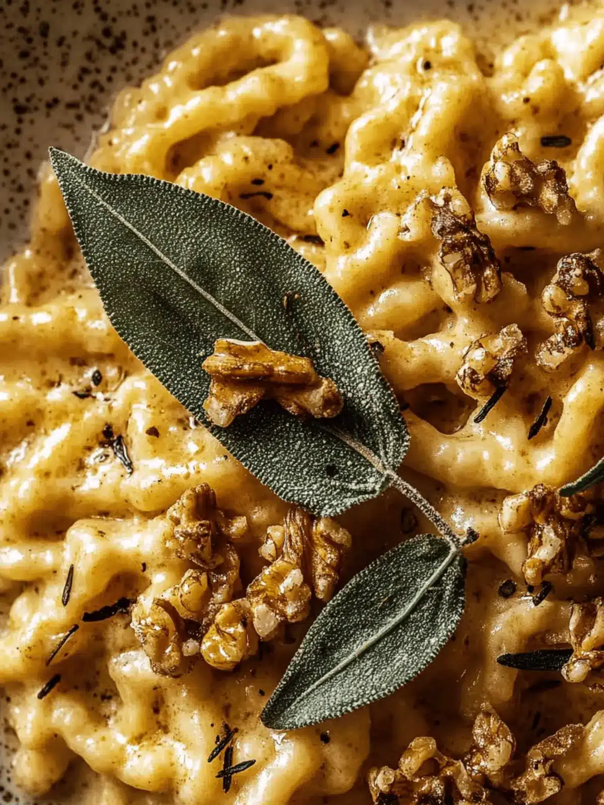 Kürbis-Spätzle Walnuss und Salbei