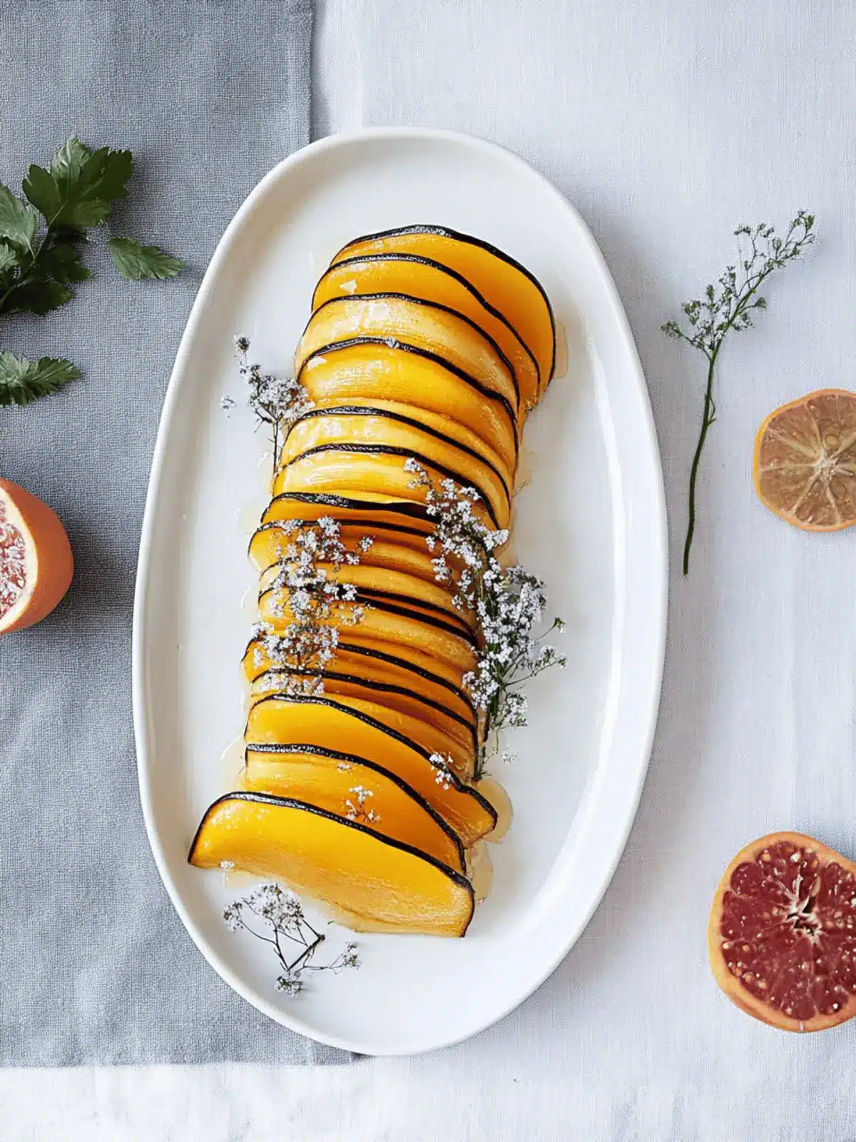 Hasselback-Butternusskürbis mit Salbei