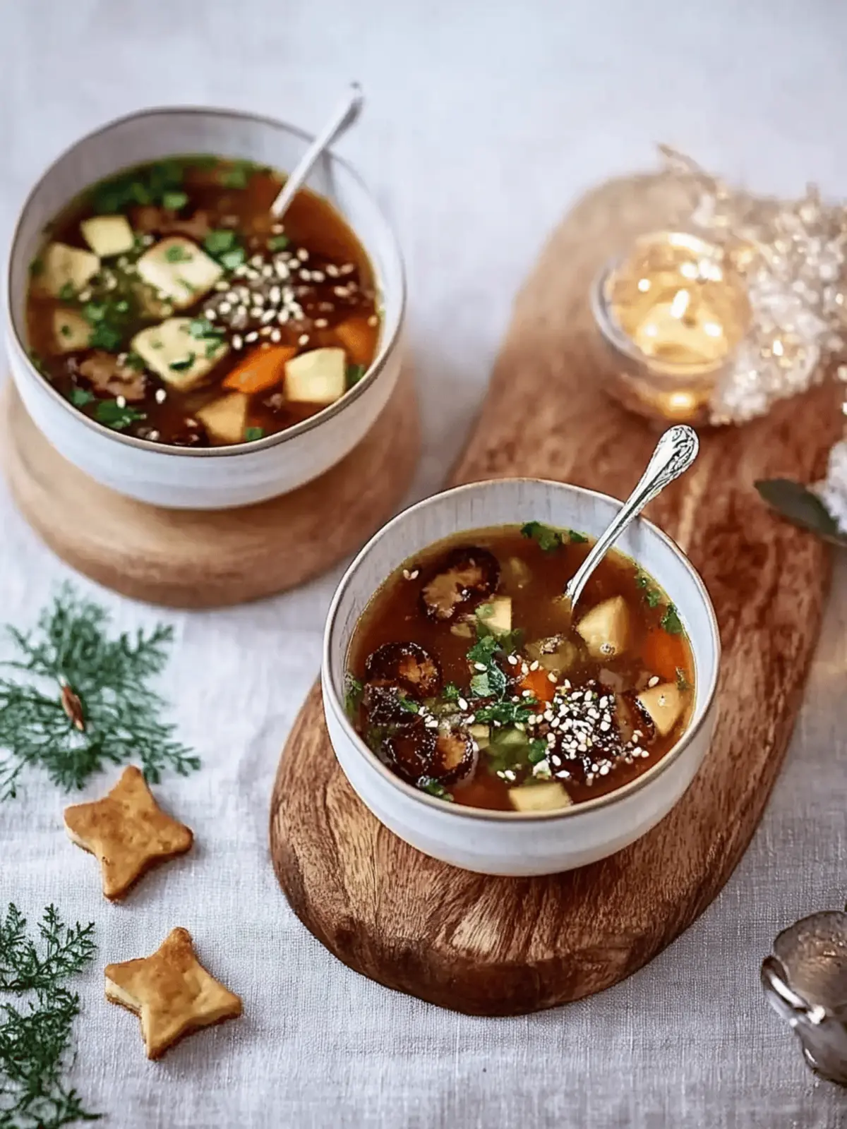 Pilz-Consommé mit Blätterteig-Bäumchen