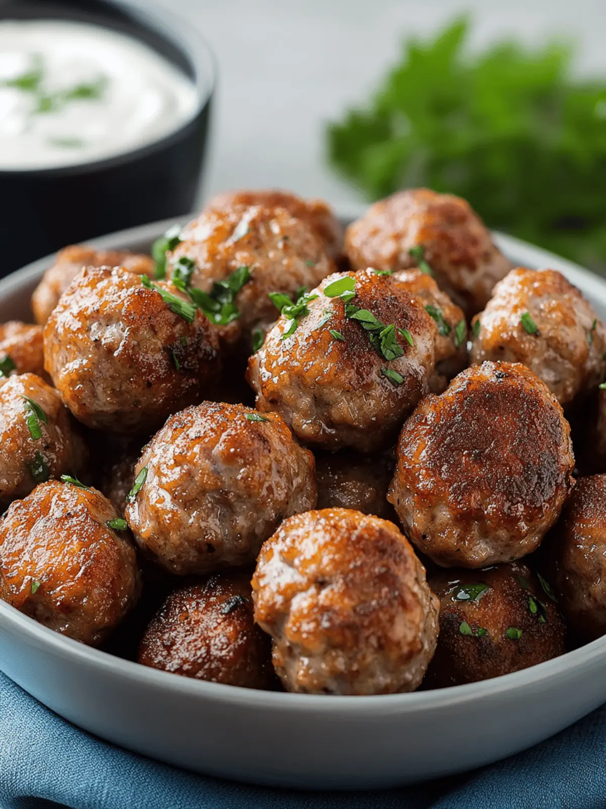 Knusprige Mini-Frikadellen mit Dip