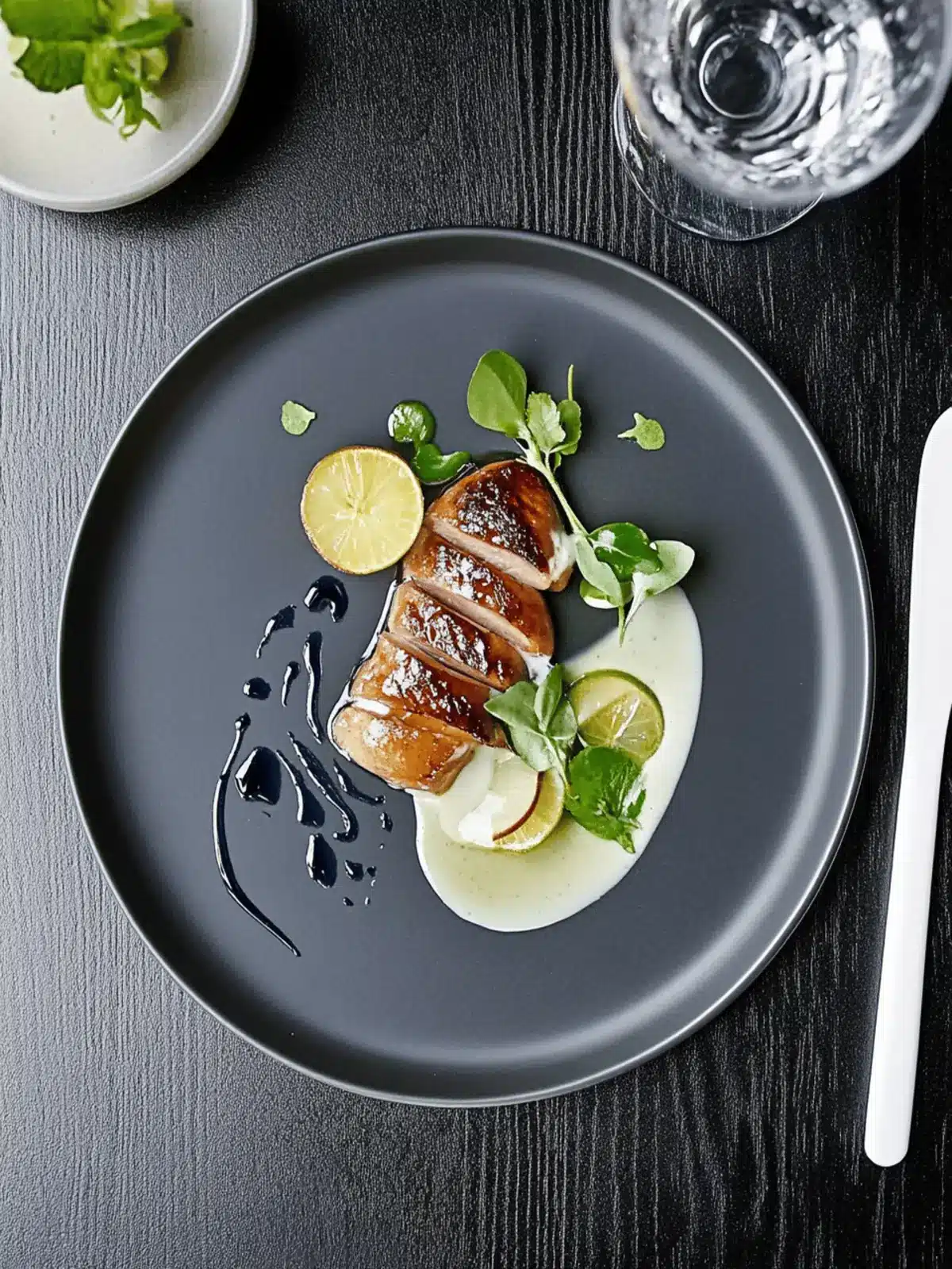 Krosse Ente mit Selleriepüree und Weintraubensalat genießen 2 Krosse Ente mit Selleriepüree und Weintraubensalat