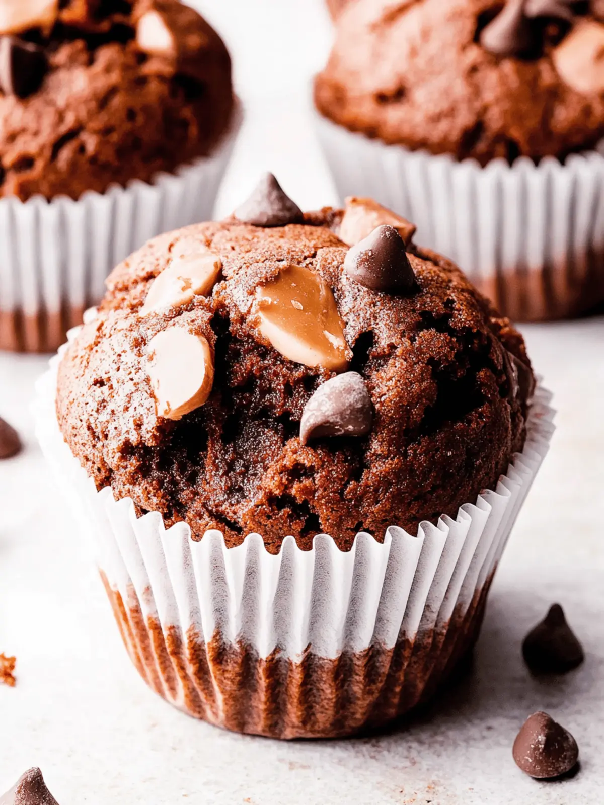Doppelte Schokoladenstückchen Muffins