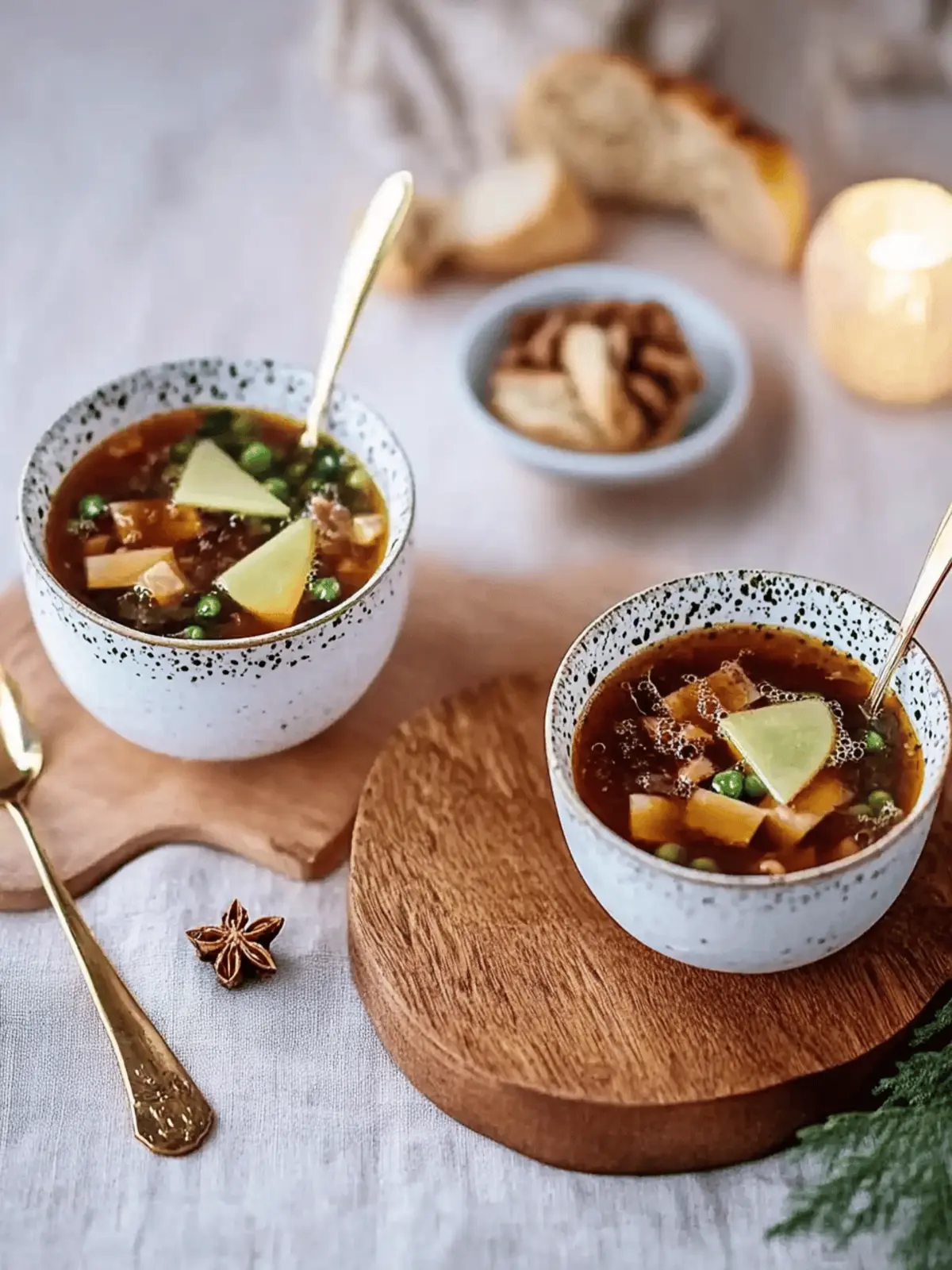 Pilz-Consommé mit Blätterteig-Bäumchen