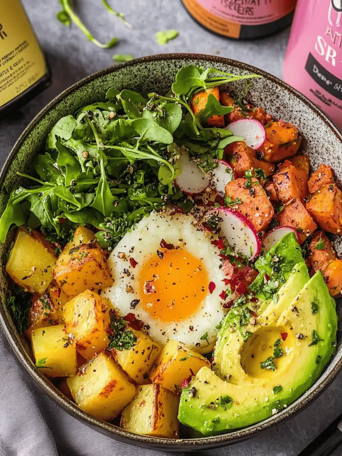 Kartoffel Bowl mit Gemüse und Avocado