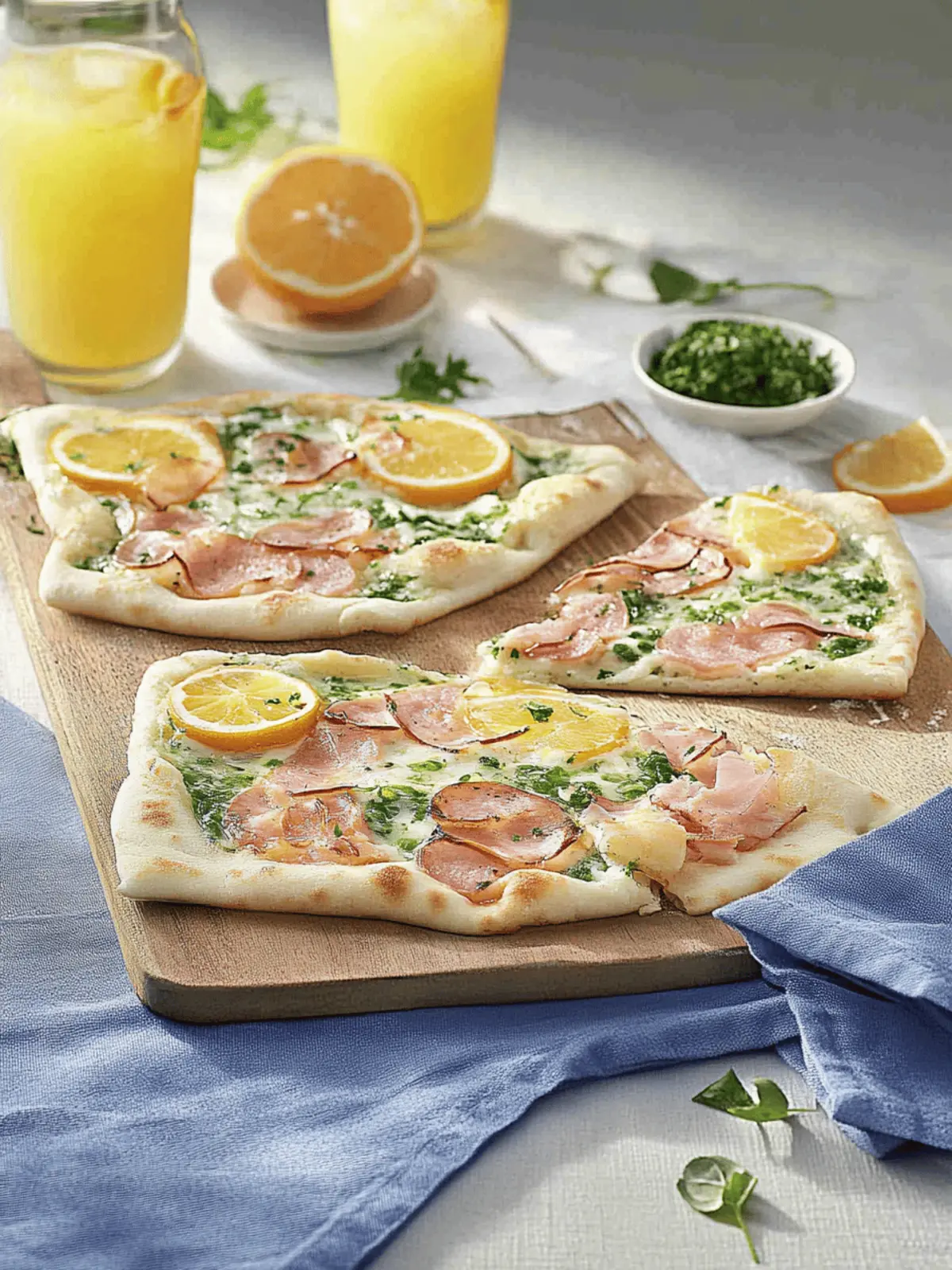 Frühstücks-Tarte Flambée mit Spiegelei und Speck 3 Breakfast Tarte Flambée with Fried Egg