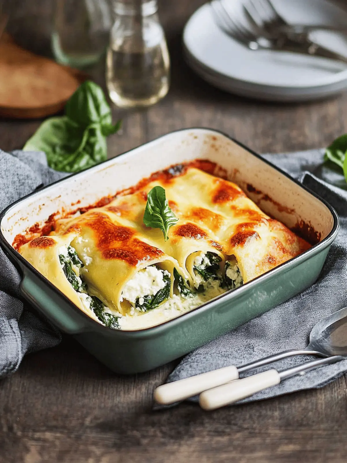 Cannelloni mit Spinat und Ricotta