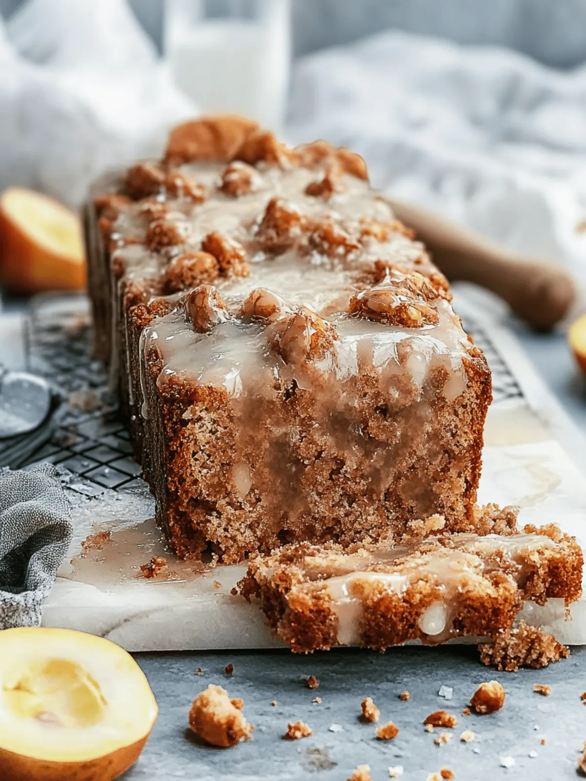 Veganer Zimtstrudel Bananenbrot mit Streuseln