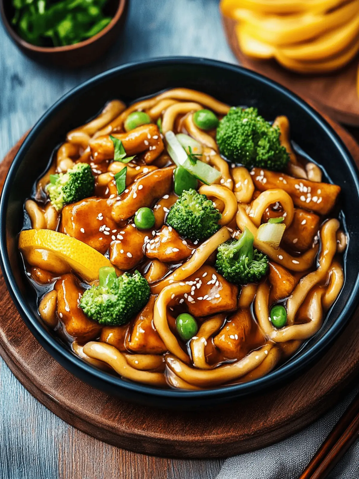 Hähnchen Teriyaki Udon Nudeln