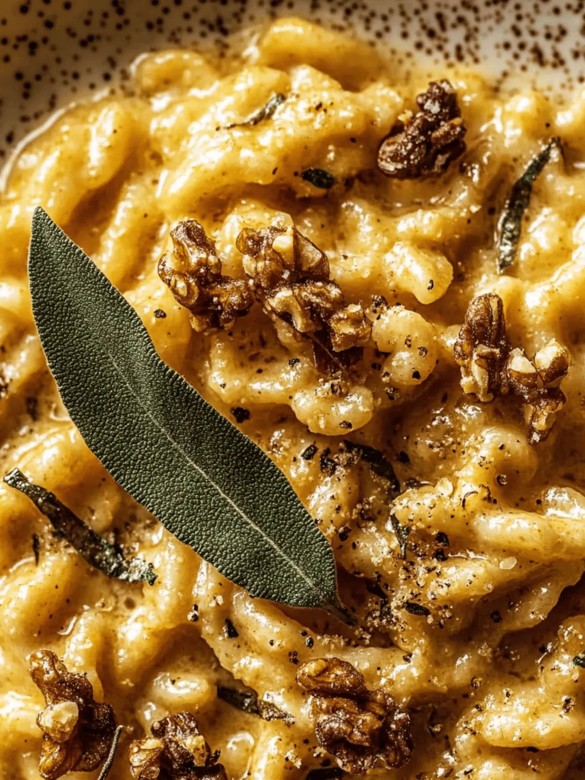 Kürbis-Spätzle Walnuss und Salbei